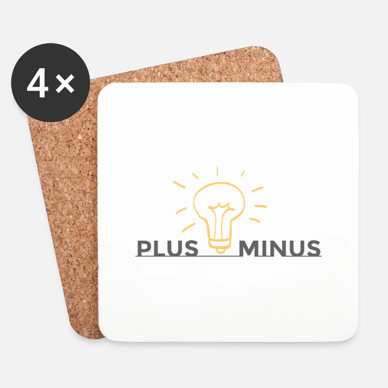 Plus Minus - Untersetzer (4er-Set) - Weiß