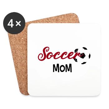 Soccer Mom Cute Mom Life Soccer Game Day - Coasters (set of 4) - white - Front