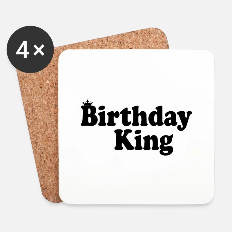 Birthday king - Untersetzer (4er-Set) - Weiß