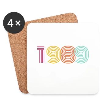 1989 VINTAGE - Dessous de verre (lot de 4) - blanc - Devant
