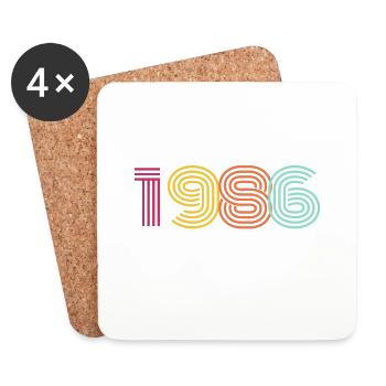 1986 VINTAGE - Dessous de verre (lot de 4) - blanc - Devant