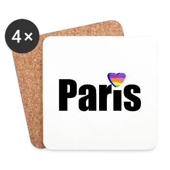 Paris - Europe - Dessous de verre (lot de 4) - blanc - Devant