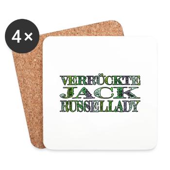 bluthund spruch windhund terrier hundeliebhaber - Untersetzer (4er-Set) - Weiß - Vorne