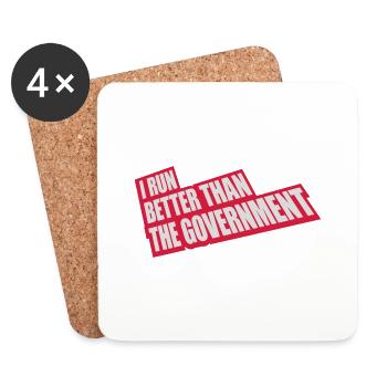 run better than government - Coasters (set of 4) - white - Front