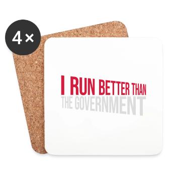 run better than government - Coasters (set of 4) - white - Front