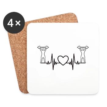 Strength Training Fitness Muscle Bodybuilder Athletes - Coasters (set of 4) - white - Front