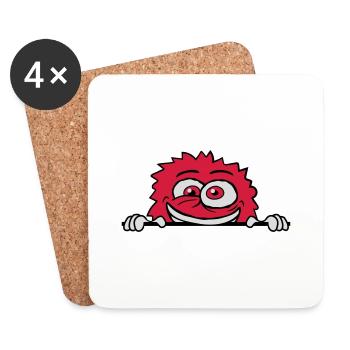 Nervous breakdown monster shield crazy - Coasters (set of 4) - white - Front
