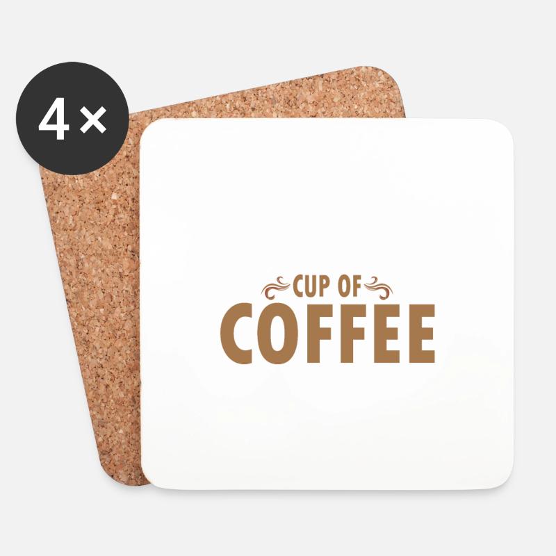 Coffeeeee neeeded - Untersetzer (4er-Set) - Weiß