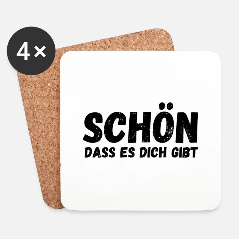 Schön, dass es dich gibt - Untersetzer (4er-Set) - Weiß
