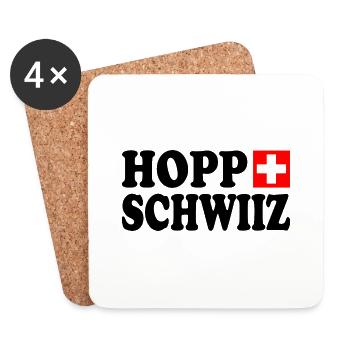 Hopp schwiiz - Untersetzer (4er-Set) - Weiß - Vorne