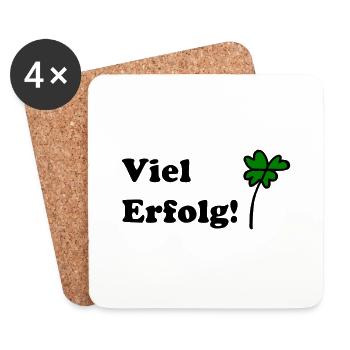 Viel Erfolg - Untersetzer (4er-Set) - Weiß - Vorne
