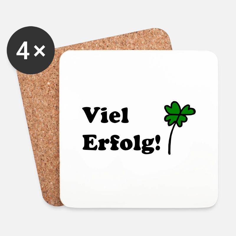 Viel Erfolg - Untersetzer (4er-Set) - Weiß