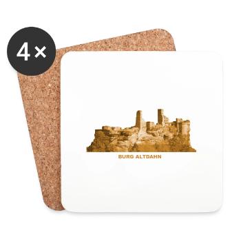 Altdahn Castle Ruin Palatinate Forest Rhineland-Palatinate - Coasters (set of 4) - white - Front