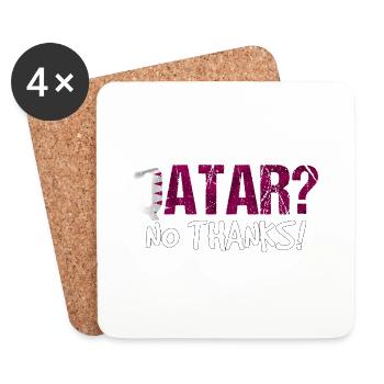 Qatar Boycott Flag Gift - Coasters (set of 4) - white - Front