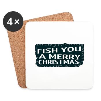 fishes birthday present idea present idea dinosaur - Coasters (set of 4) - white - Front