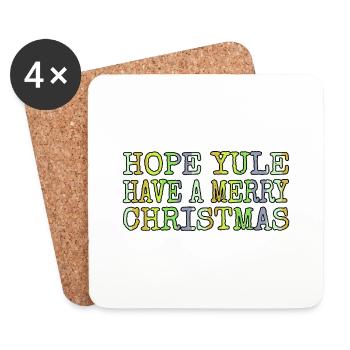 bday animal dinosaurs present statement fairy tail - Coasters (set of 4) - white - Front