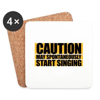 may spontaneously start singing - Coasters (set of 4) - white - Front