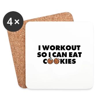 JE M’ENTRAÎNE POUR POUVOIR MANGER DES BISCUITS - Dessous de verre (lot de 4) - blanc - Devant