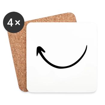Arrow drawing sketch black - Coasters (set of 4) - white - Front