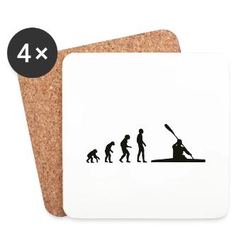 Canoë Evolution noir - Dessous de verre (lot de 4) - blanc - Devant
