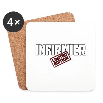 Infirmier - Dessous de verre (lot de 4) - blanc - Devant