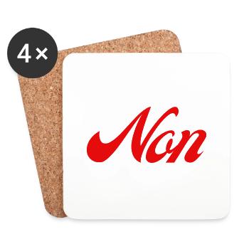 Non idée cadeau - Dessous de verre (lot de 4) - blanc - Devant