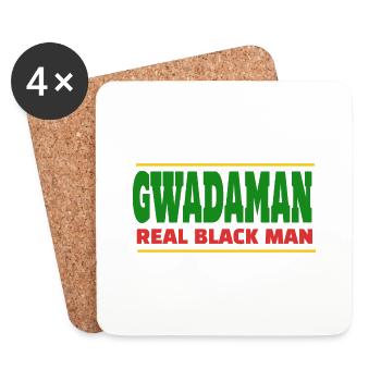 Gwadaman, echter schwarzer Mann - Untersetzer (4er-Set) - Weiß - Vorne