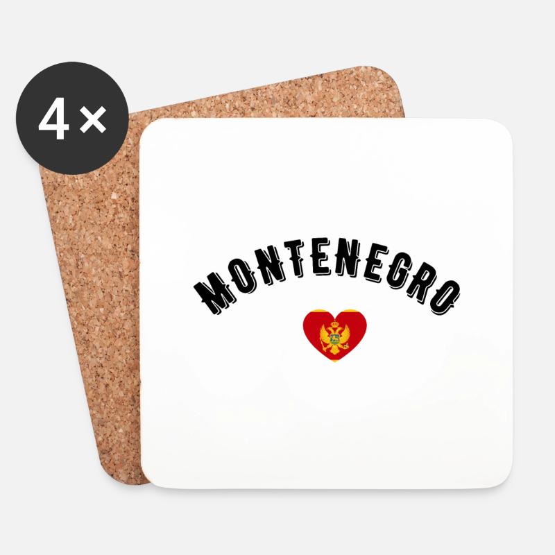 Montenegro - Untersetzer (4er-Set) - Weiß