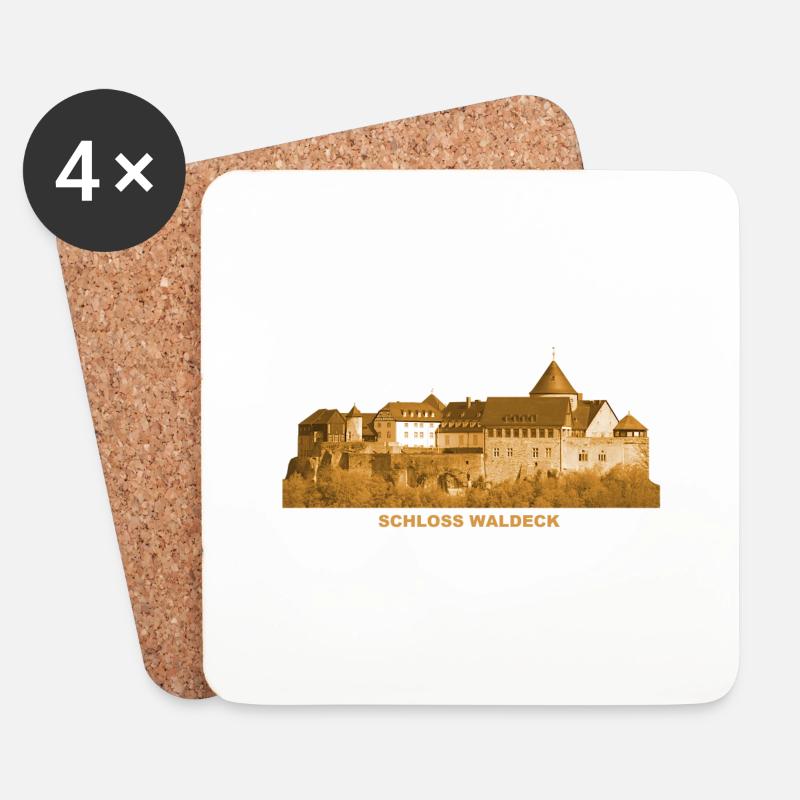 Waldeck Schloss Edersee Burg Hessen - Untersetzer (4er-Set) - Weiß