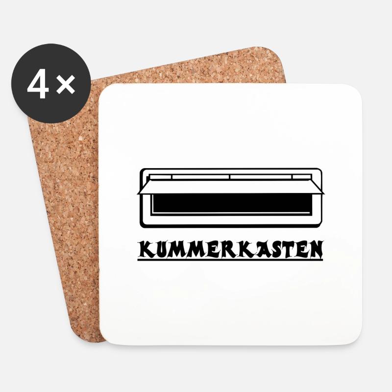 Kummerkasten - Untersetzer (4er-Set) - Weiß