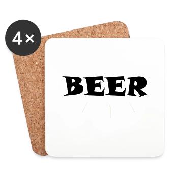 Beer Wine Whiskey Schnapps Alcohol - Coasters (set of 4) - white - Front