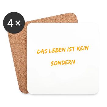 Leben Erfolg Beginnen - Untersetzer (4er-Set) - Weiß - Vorne