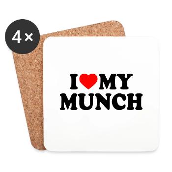 I love my munch - Coasters (set of 4) - white - Front