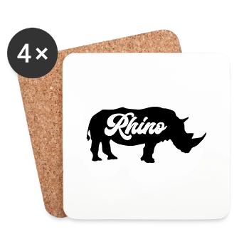 Rhinocéros Rhinocéros - Dessous de verre (lot de 4) - blanc - Devant