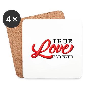 Le véritable amour pour toujours - Dessous de verre (lot de 4) - blanc - Devant