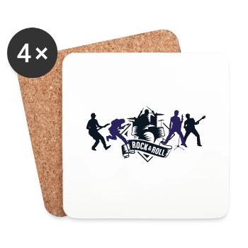 rock n roll - Untersetzer (4er-Set) - Weiß - Vorne