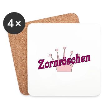 Zornröschen - Untersetzer (4er-Set) - Weiß - Vorne
