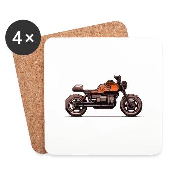 Moto construite pour la course sur route en tant que coureur - Dessous de verre (lot de 4) - blanc - Devant