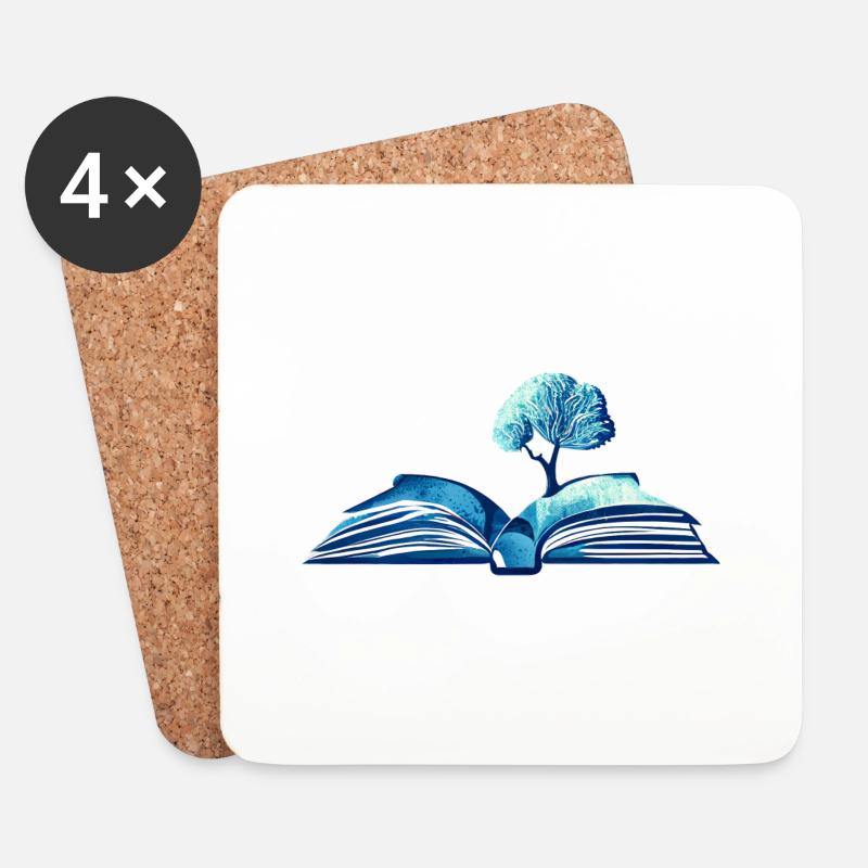 Buch Leser Buchliebhaber Bücher Lesen Geschenk - Untersetzer (4er-Set) - Weiß