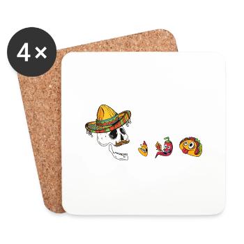 Lustig Essen Tacos Cinco De Mayo Jungen Kinder Frau - Untersetzer (4er-Set) - Weiß - Vorne
