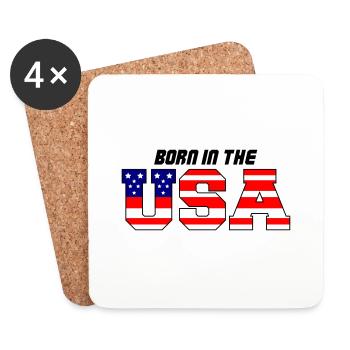 États-Unis nés dans le 3 - Dessous de verre (lot de 4) - blanc - Devant