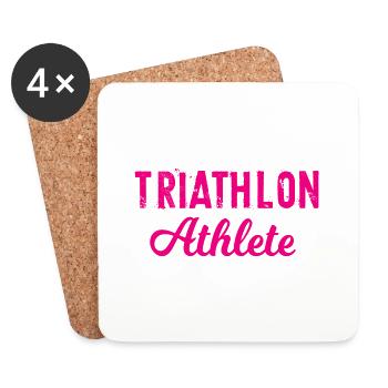 Triathlon Swim Bike Run Marathon - Untersetzer (4er-Set) - Weiß - Vorne
