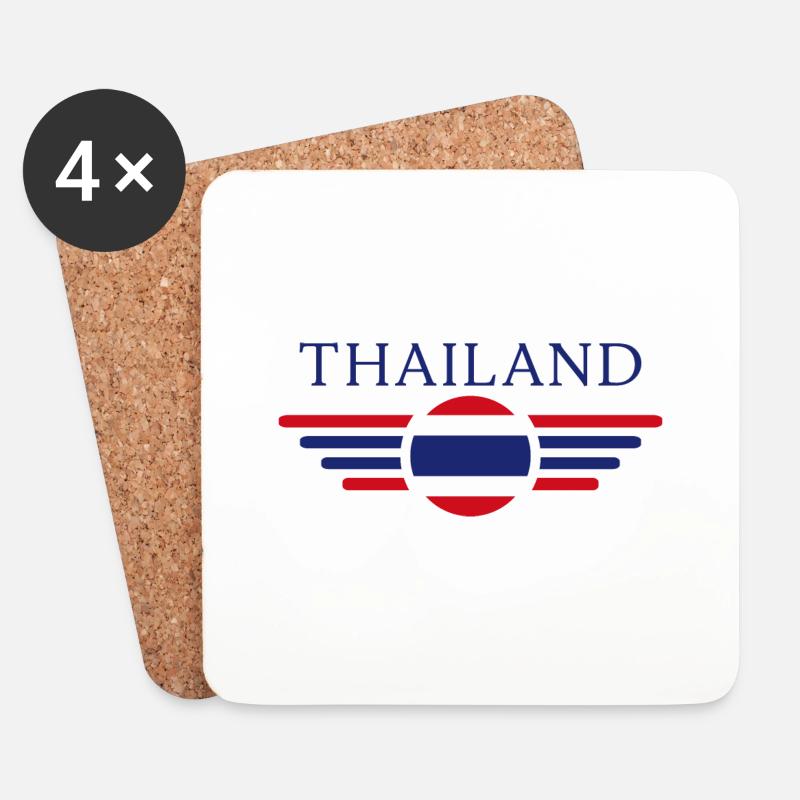 Thailand - Untersetzer (4er-Set) - Weiß