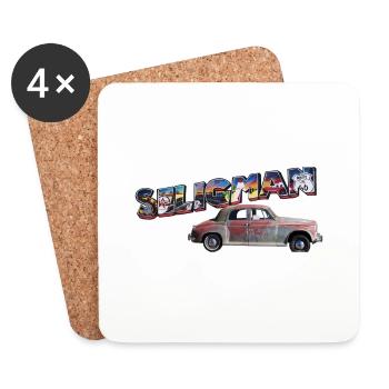 Old car in Seligman in Arizona, US Road 66 - Coasters (set of 4) - white - Front