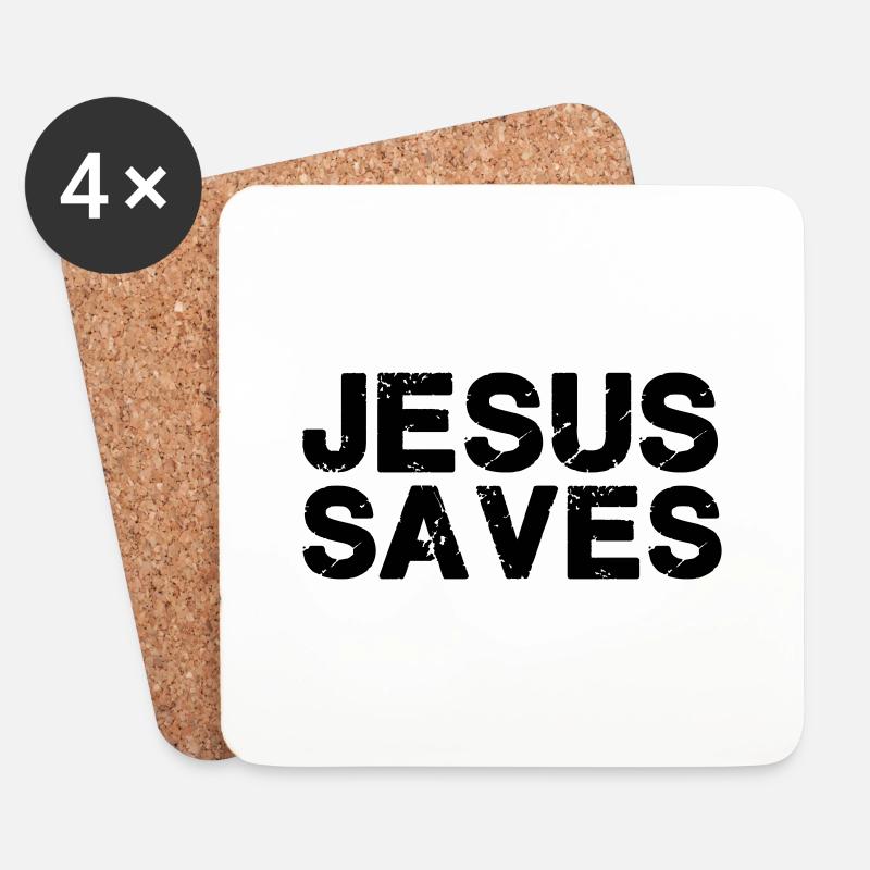 jesus saves - Untersetzer (4er-Set) - Weiß