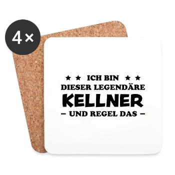 Kellner Lustige Spruch Service Restaurant Geschenk - Untersetzer (4er-Set) - Weiß - Vorne
