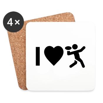 Cool "I Love Football" design for him and her - Coasters (set of 4) - white - Front