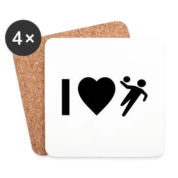 Cool "I Love Handball" design for him and her - Coasters (set of 4) - white - Front