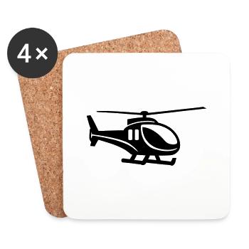 Hubschrauber - Untersetzer (4er-Set) - Weiß - Vorne