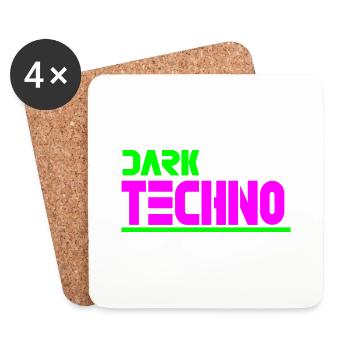Düsterer Techno - Untersetzer (4er-Set) - Weiß - Vorne